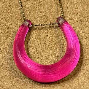 Alexis Bittar Lucite Horseshoe Pendant Necklace